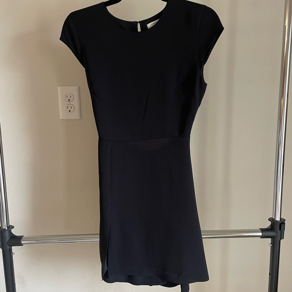 Aritzia Babaton Black Sheath Cocktail Dress with Bateau Neckline